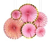 Decoration Fans Metallic Rim (Pink)